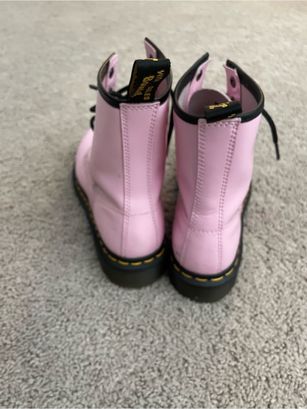 Dr. Martens Pink 8-Eye Lace-Up Combat Boots - Picture 2 of 8